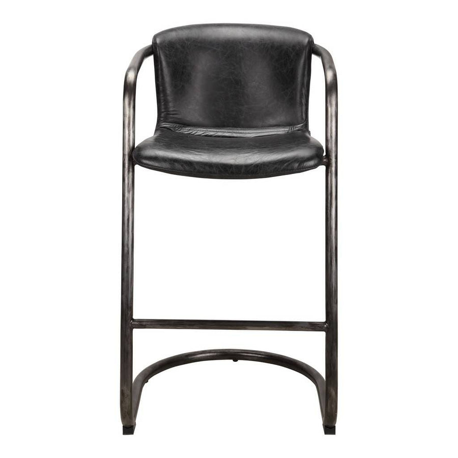Moe's Home Collection Freeman Barstool Onyx Black Leather -M2 PK-1060-02 Chandelier Palace