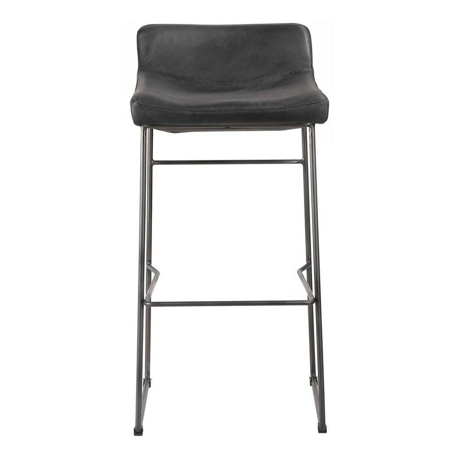 Moe's Home Collection Starlet Barstool Onyx Black Leather -M2 PK-1107-02 Chandelier Palace