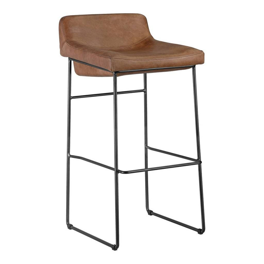 Moe's Home Collection Starlet Barstool Open Road Brown Leather-M2 PK-1107-14 Chandelier Palace