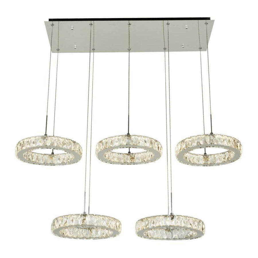 PLC Lighting Chandeliers 1 Ceiling Five Ring Pendant from the Equis Collection By PLC Lighting 90070
