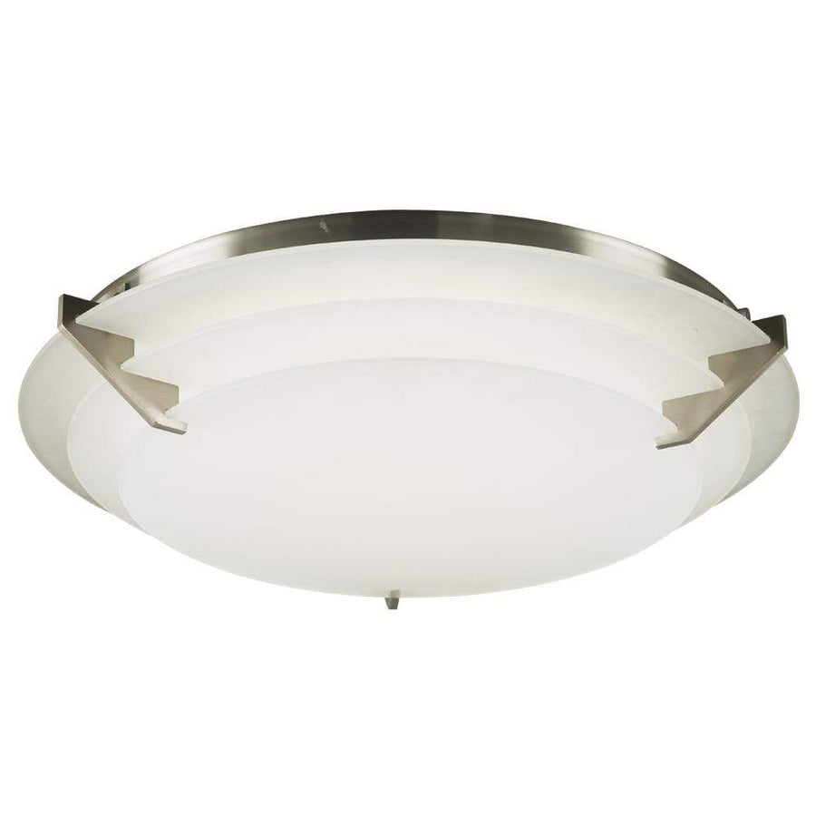 PLC Lighting Flush Mounts Satin Nickel / Integrated LED / Integrated LED 1 ceiling light from the Palladium collection By PLC Lighting 1546