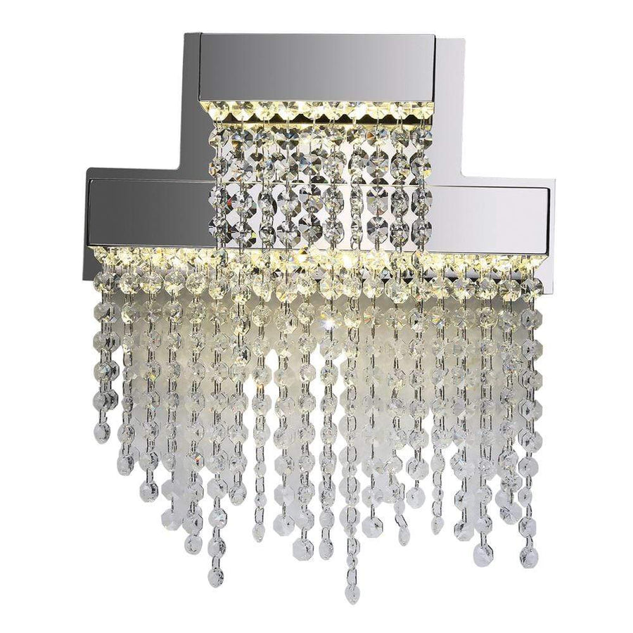 PLC Lighting Bathroom Lighting Polished Chrome / Asfour Handcut Crystal / Integrated LED 1 Ceiling Pendant from the Camelot collection By PLC Lighting 91134