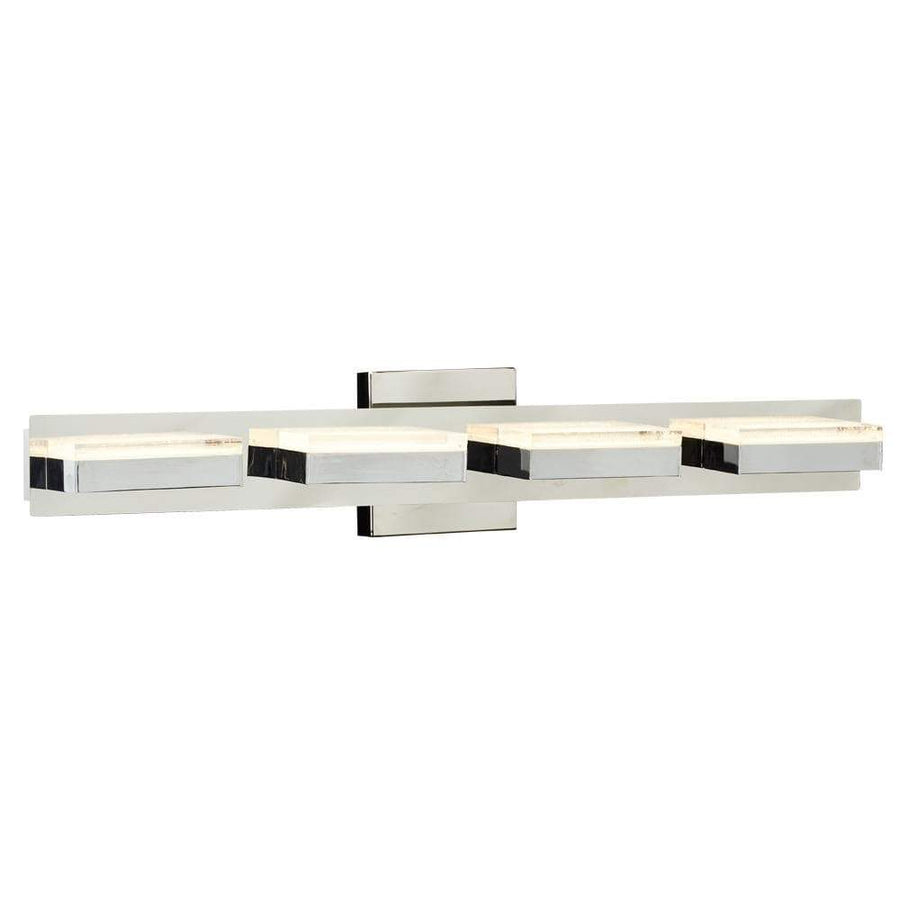 PLC Lighting Bathroom Lighting Polished Chrome / Integrated LED 1 Four step vanity from the Sigma collection By PLC Lighting 91147