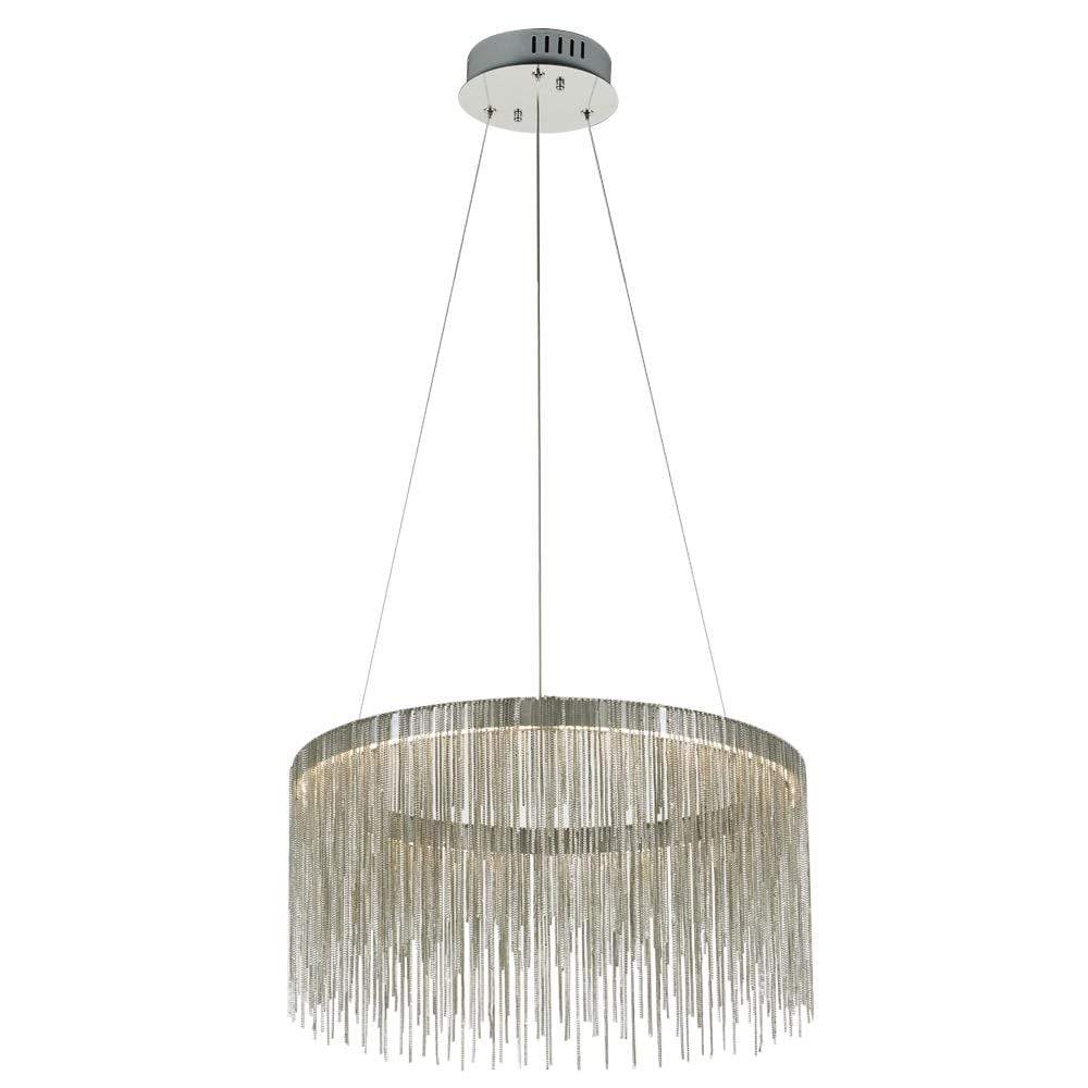 PLC Lighting Chandeliers Polished Chrome / Integrated LED 1 Hanging Ceiling Pendant from the Davenport collection By PLC Lighting 91154