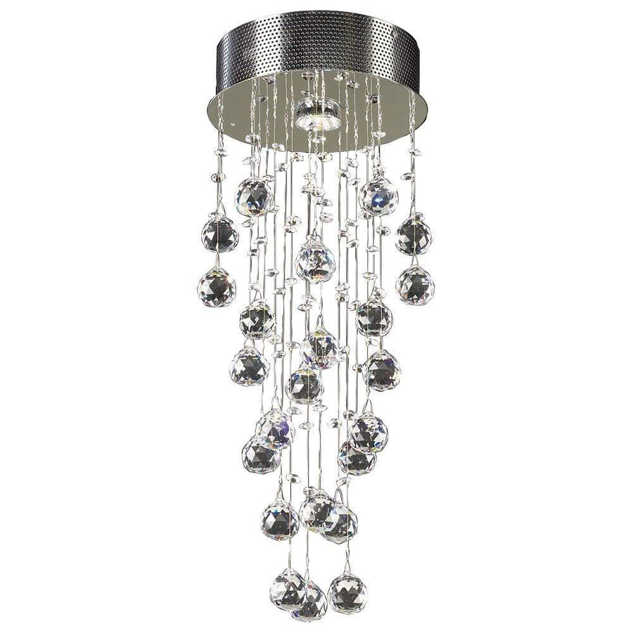 PLC Lighting Flush Mounts Polished Chrome / Asfour Handcut Crystal / GU10 (included) 1 Light Ceiling Light Beverly Collection By PLC Lighting 81720