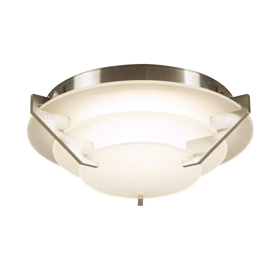 PLC Lighting Flush Mounts Satin Nickel / Acid Frost / Integrated LED 1 light ceiling light from the Palladium collection By PLC Lighting 1542