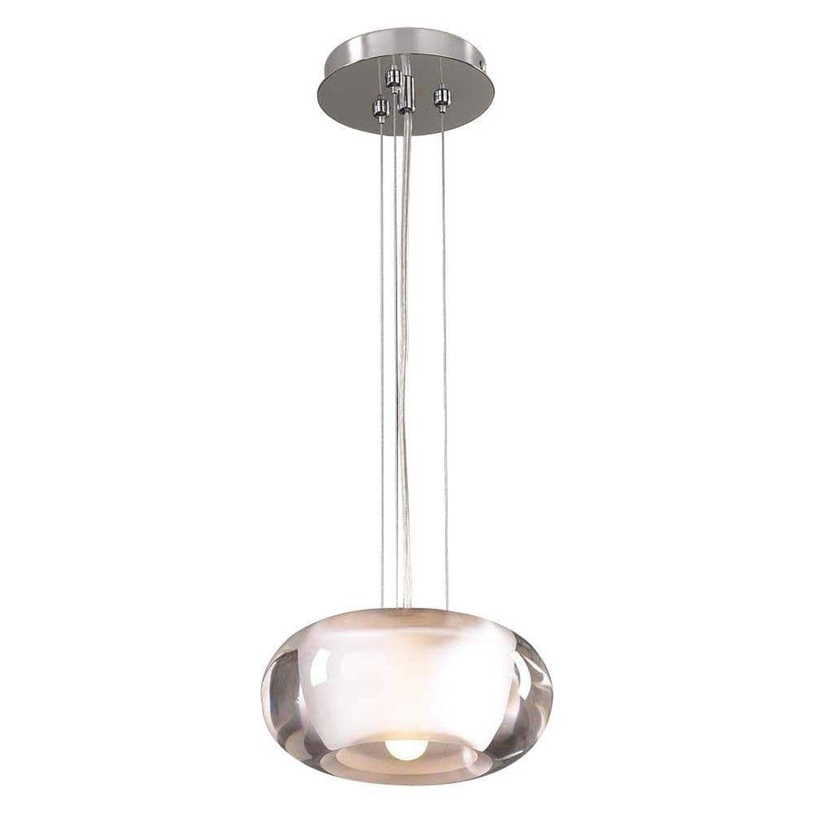 PLC Lighting Pendants Satin Nickel / Clear with inside Frost / G9 (included) 1 Light Mini Pendant Castille Collection By PLC Lighting 256