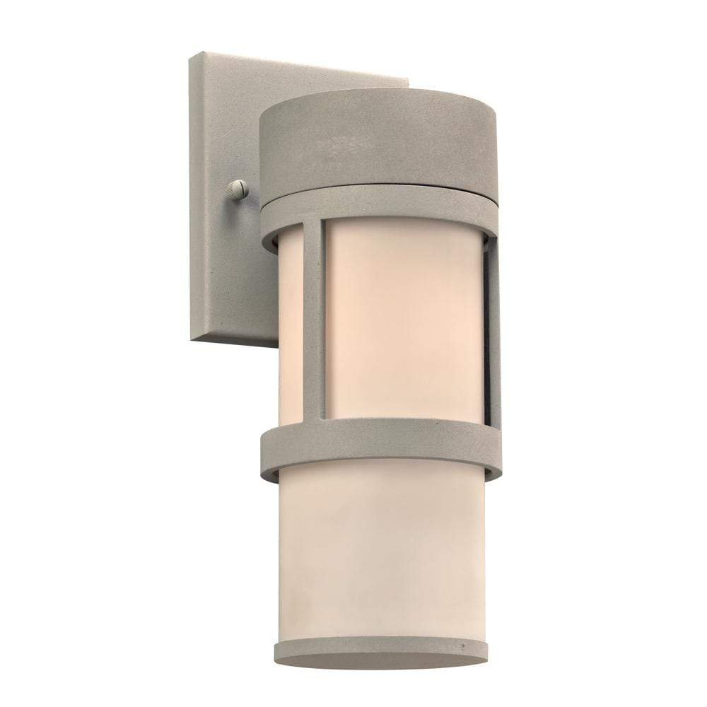 PLC Lighting outdoor lighting Silver / Matte Opal / A19 (not included) 1 Light Outdoor Fixture Qubert Collection By PLC Lighting 8047