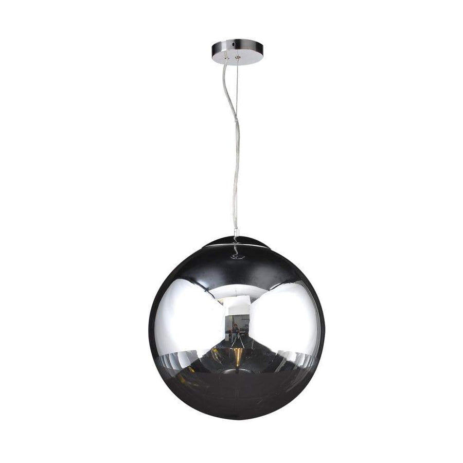 PLC Lighting Pendants Polished Chrome / Half silver and half clear glass / A19 (not included) 1 Light Pendant Mercury Collection By PLC Lighting 14855