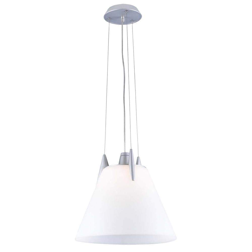 PLC Lighting Pendants Aluminum / Opal / A19 (not included) 1 Light Pendant Pinnacle Collection By PLC Lighting 265