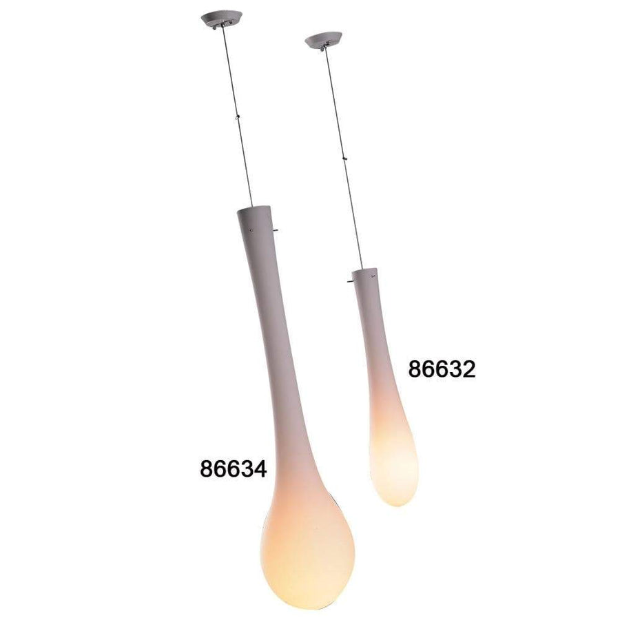 PLC Lighting Pendants Satin Nickel / Matte Opal / A19 (not included) 1 Light Pendant Tear Drop Collection By PLC Lighting 86634