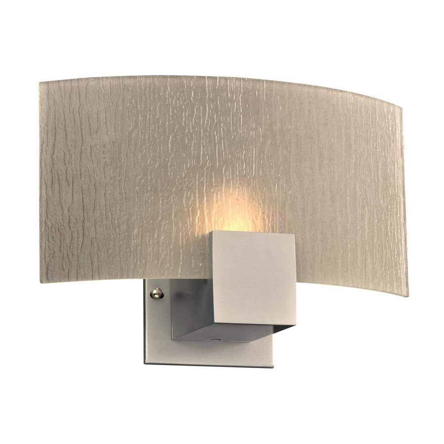PLC Lighting Wall Sconces Silver / Frost / Integrated LED 1 Light Sconce Cubic Collection By PLC Lighting 1382