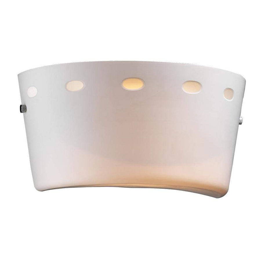 PLC Lighting Wall Sconces Polished Chrome / Matte Opal / A19 (not included) 1 Light Sconce Ondrian-II Collection By PLC Lighting 70045