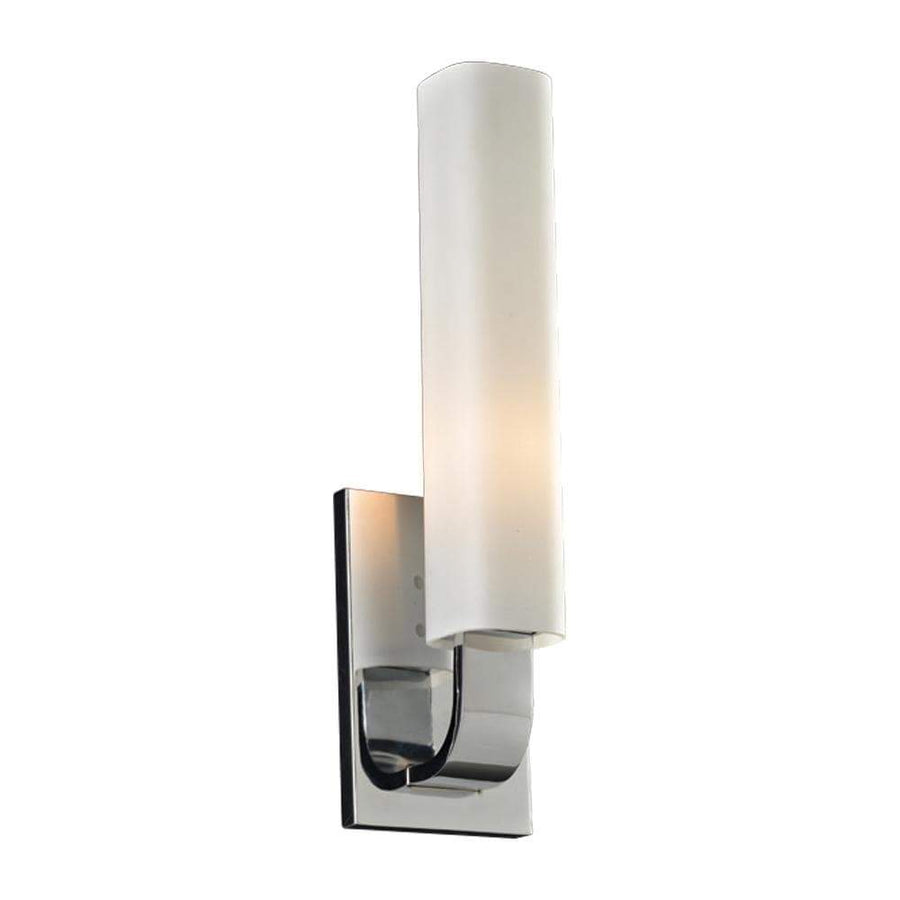 PLC Lighting Wall Sconces Polished Chrome / Matte Opal / A19 (not included) 1 Light Wall Sconce Solomon Collection By PLC Lighting 7591