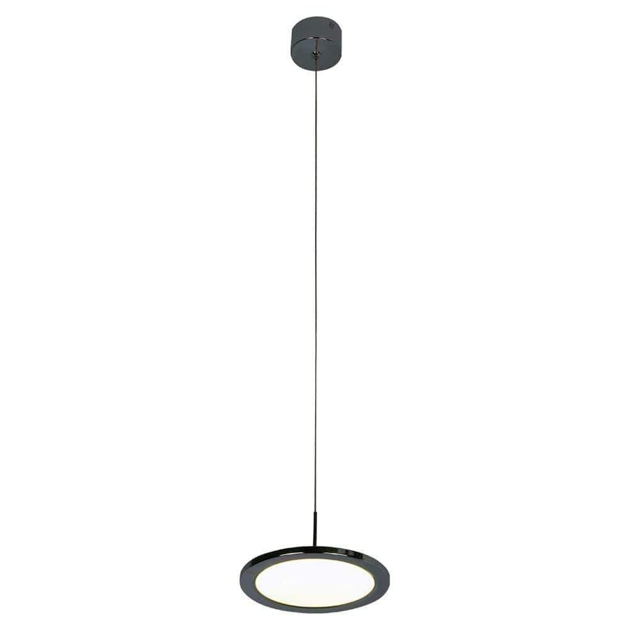 PLC Lighting Pendants Polished Chrome / Integrated LED 1 Mini drop from the Disc collection By PLC Lighting 91127