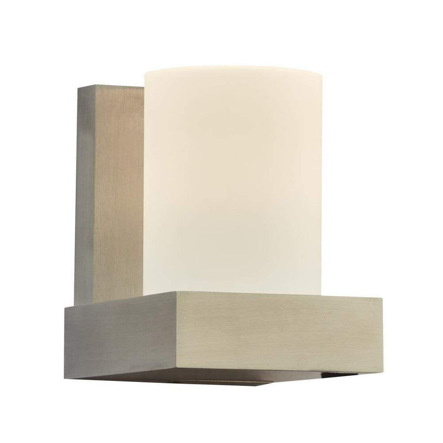 PLC Lighting outdoor lighting Brushed Aluminum / Frost / Integrated LED 1 Single light exterior light from the Breeze collection By PLC Lighting 4054