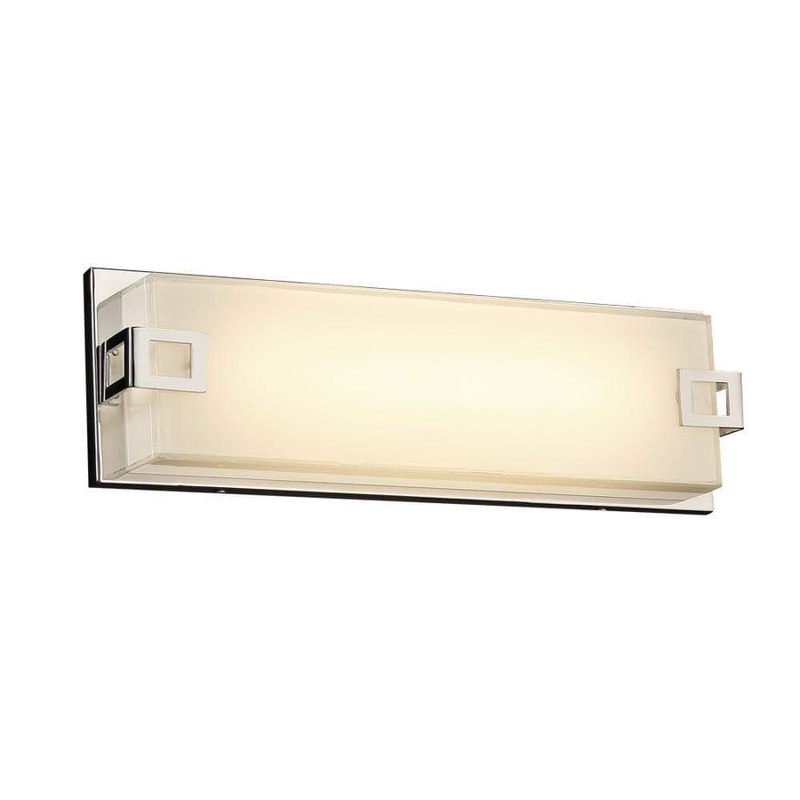 PLC Lighting Bathroom Lighting Polished Chrome / OPal / Integrated LED 1 Single light vanity from the Tucker collection By PLC Lighting 3341
