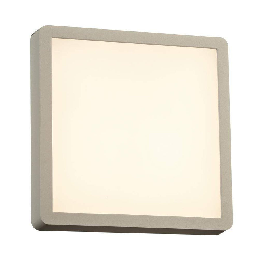 PLC Lighting outdoor lighting Silver / Integrated LED 1 Square silver exterior light from the Oliver collection By PLC Lighting 2258