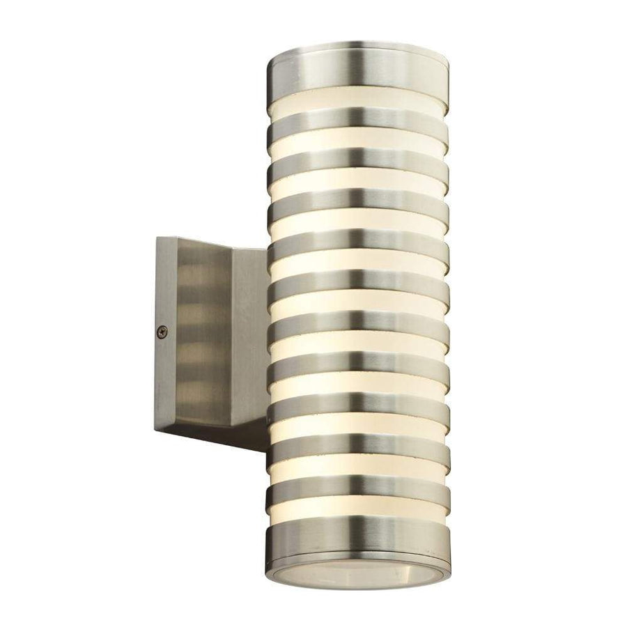PLC Lighting outdoor lighting Brushed Aluminum / Frost / Integrated LED 1 Two light exterior light from the Decker collection By PLC Lighting 4067