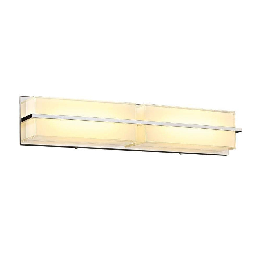 PLC Lighting Bathroom Lighting Polished Chrome / Opal / Integrated LED 1 Two light vanity from the Tazza collection By PLC Lighting 90052