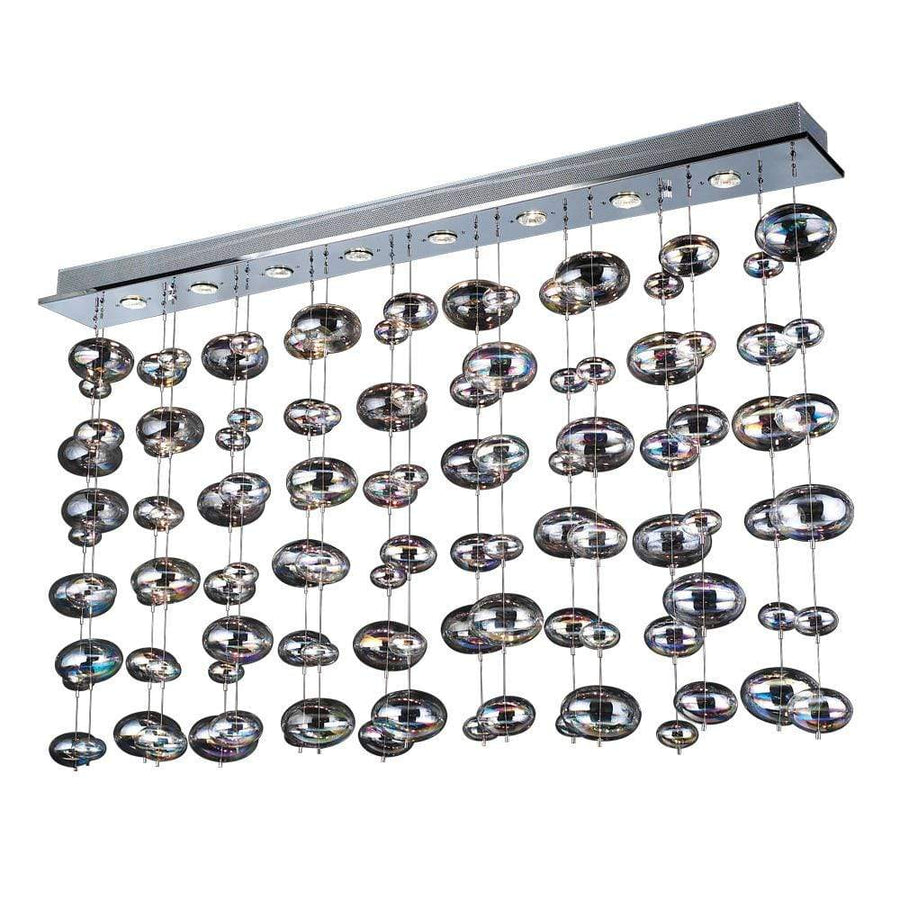 PLC Lighting Pendants Polished Chrome / Iridescent / GU10 (included) 12 Light Ceiling Light Bubble Collection By PLC Lighting 96959
