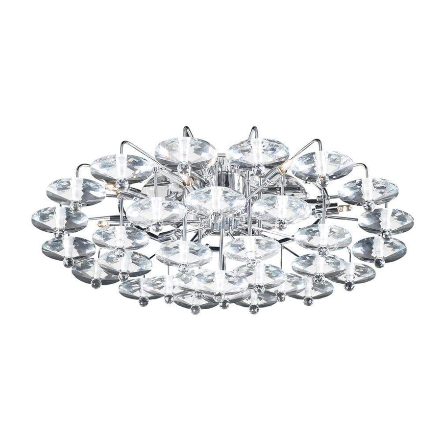 PLC Lighting Flush Mounts Polished Chrome / Asfour Handcut Crystal / G9 (included) 12 Light Ceiling Light Diamente Collection By PLC Lighting 96981