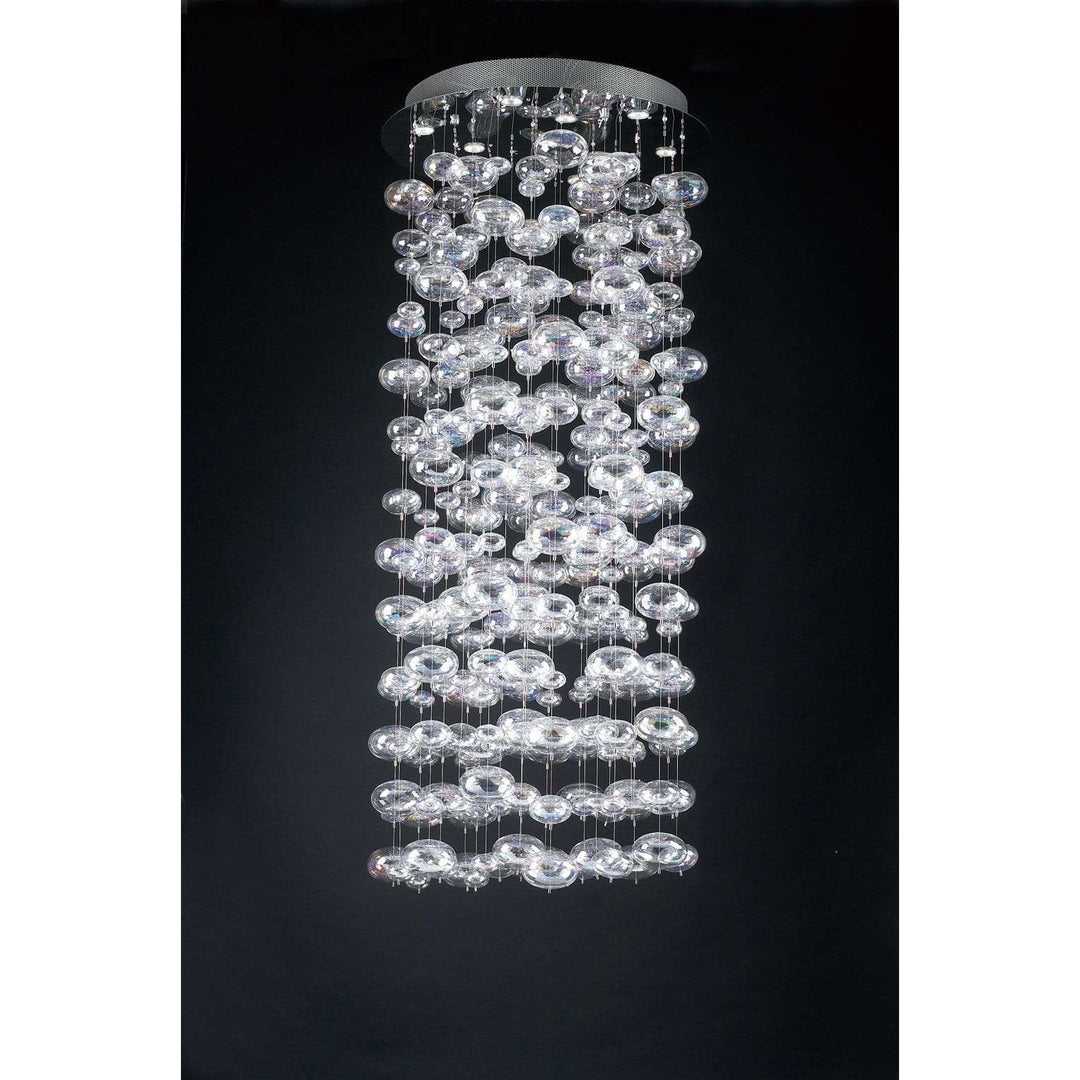 PLC Lighting Chandeliers Polished Chrome / Iridescent / GU10 (included) 12 Light Chandelier Bubbles Collection By PLC Lighting 96993
