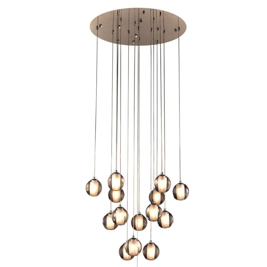 PLC Lighting Pendants Polished Chrome / Clear K9 Optic / G9 (included) 15 Light Pendant Nuetron Collection By PLC Lighting 92935