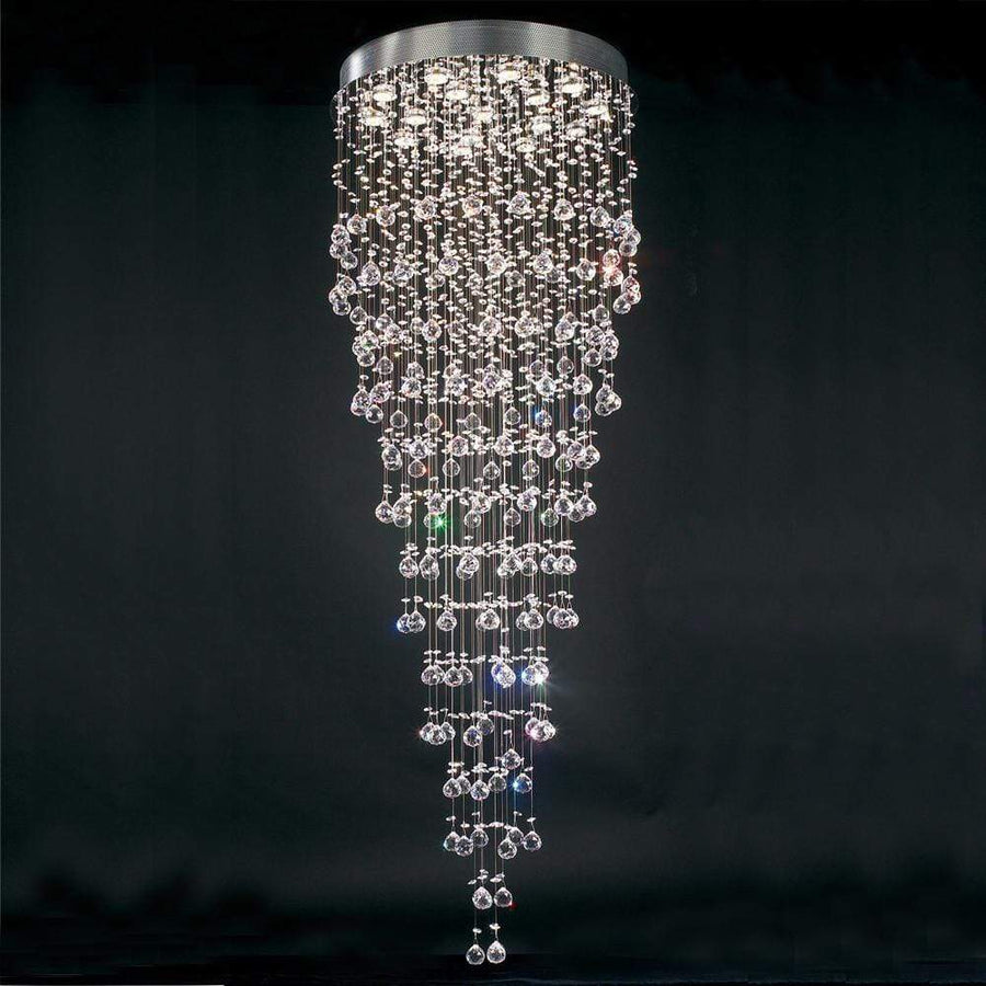 PLC Lighting Chandeliers Polished Chrome / Asfour Handcut Crystal / GU10 (included) 16 Light Chandelier Beverly Collection By PLC Lighting 81727