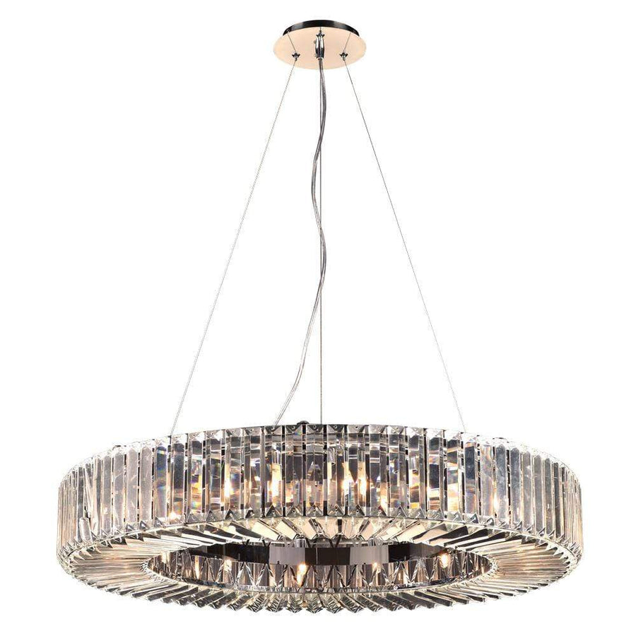 PLC Lighting Chandeliers Polished Chrome / Asfour Handcut Crystal / G9 (included) 16 Light Pendant Marquee Collection By PLC Lighting 90045