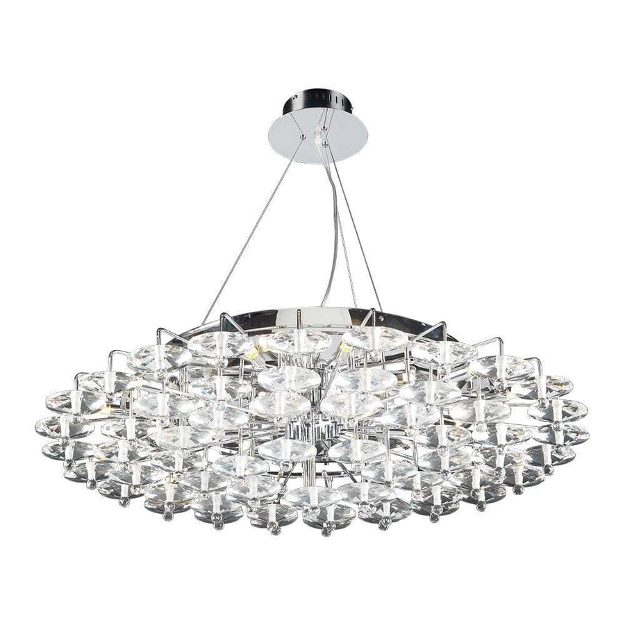 PLC Lighting Chandeliers Polished Chrome / Asfour Handcut Crystal / G9 (included) 18 Light Chandelier Diamente Collection By PLC Lighting 96987