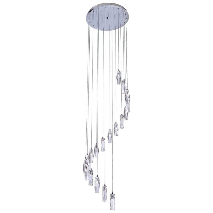 PLC Lighting Chandeliers Polished Chrome / Clear / G4 (included) 18 Light Chandelier Pila Collection By PLC Lighting 6079