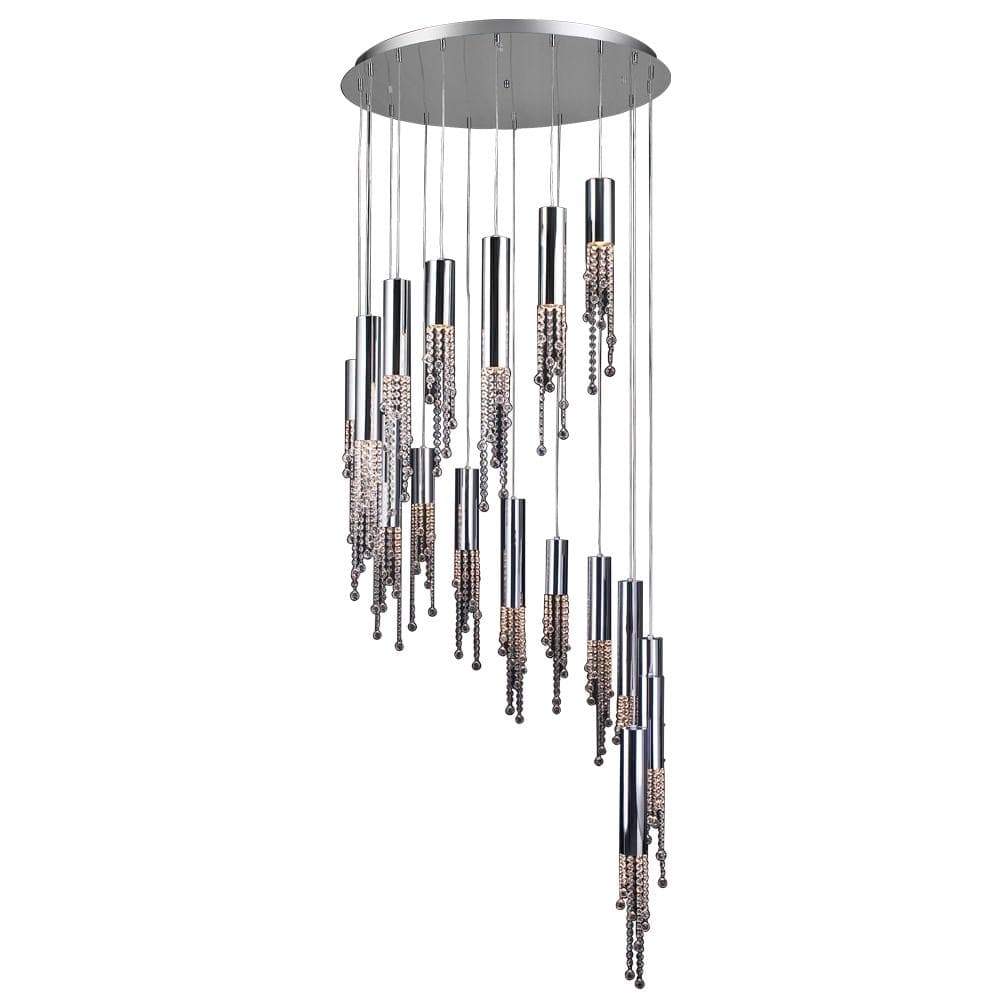 PLC Lighting Chandeliers Polished Chrome / Handcut Crystal / GU10 (included) 18 Light Chandelier Trento Collection By PLC Lighting 81749