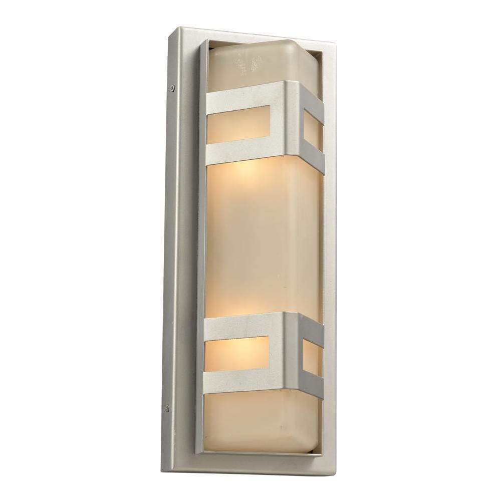 PLC Lighting outdoor lighting Silver / Frost / A19 (not included) 2 Light Outdoor Fixture Sasha Collection By PLC Lighting 8043