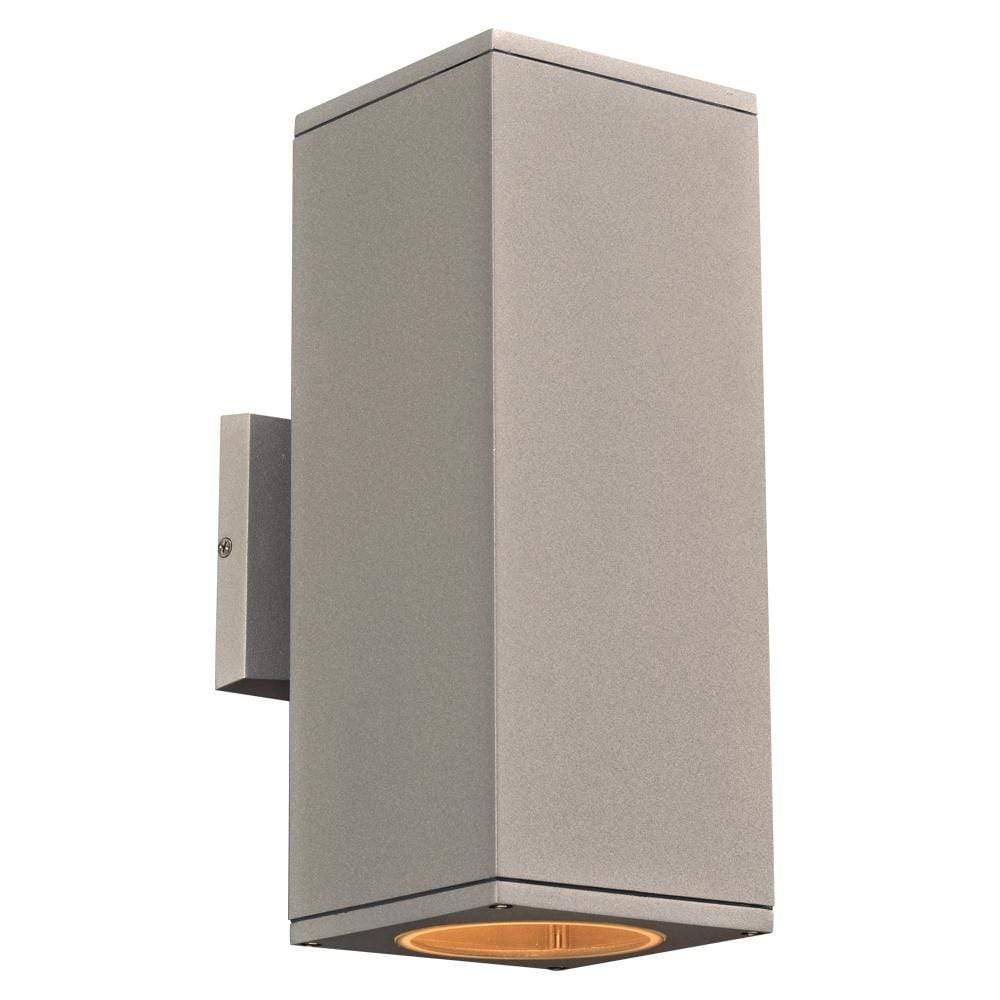 PLC Lighting outdoor lighting Silver / Clear Glass Diffuser / Integrated LED 2 Light Outdoor (up & down light) LED Dominick Collection By PLC Lighting 2087