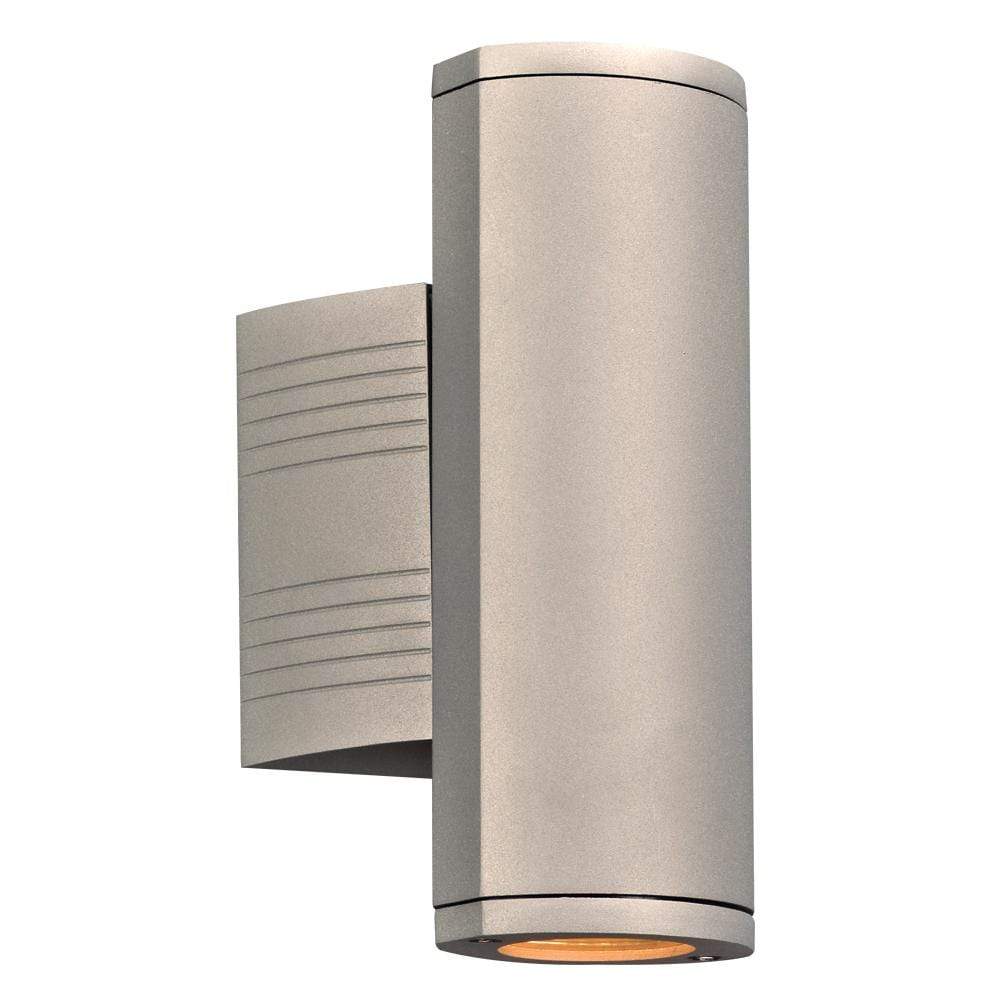 PLC Lighting outdoor lighting Silver / Clear Glass Diffuser / Integrated LED 2 Light Outdoor (up & down light) LED Fixture Lenox-I Collection By PLC Lighting 2055