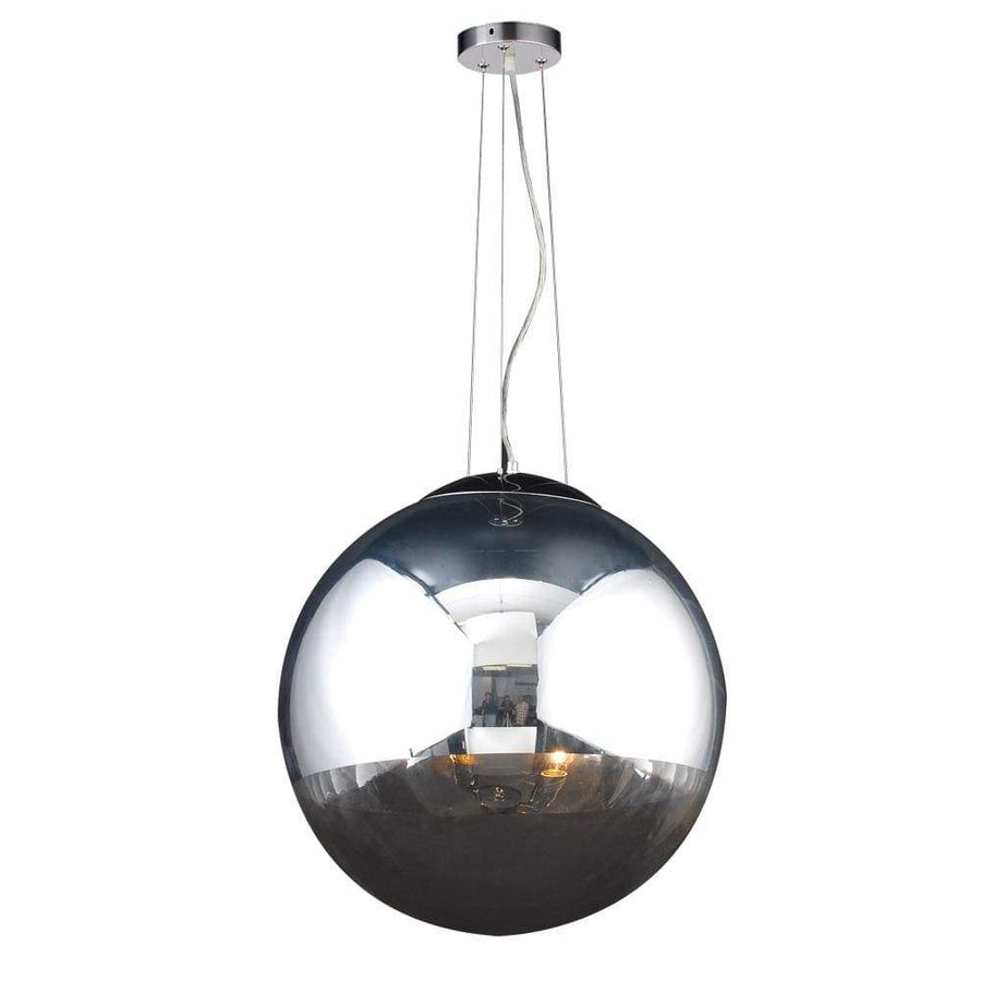 PLC Lighting Pendants Polished Chrome / Half silver and half clear glass / A19 (not included) 2 Light Pendant Mercury Collection By PLC Lighting 14857