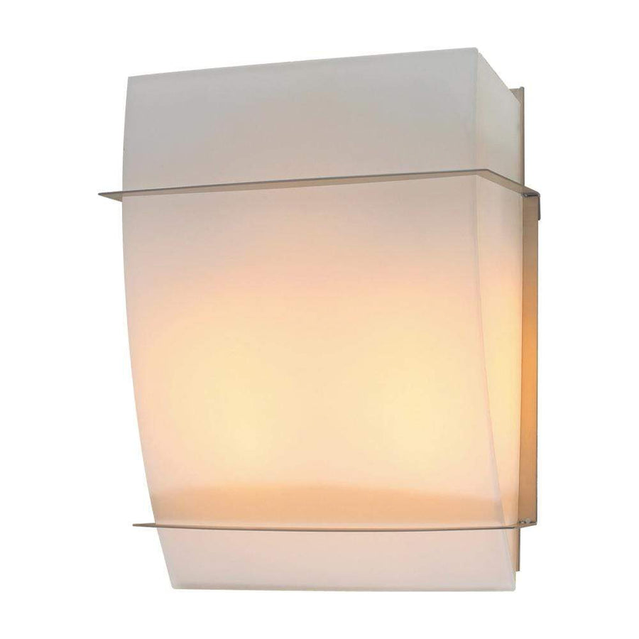 PLC Lighting Wall Sconces Satin Nickel / Matte Opal / A19 (not included) 2 Light Sconce Enzo-II Collection By PLC Lighting 21064