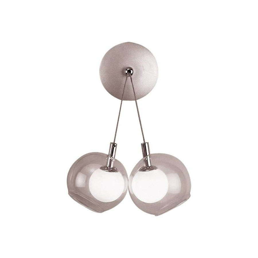 PLC Lighting Bathroom Lighting Satin Nickel / Inner Opal and outer clear glass / G4 (included) 2 Light Sconce Hydrogen Collection By PLC Lighting 86617