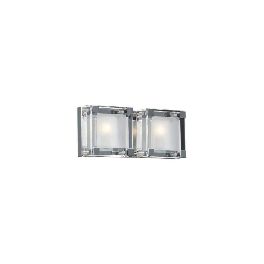 PLC Lighting Bathroom Lighting Polished Chrome / Frosted W/Clear / G9 (included) 2 Light Vanity Corteo Collection By PLC Lighting 18142