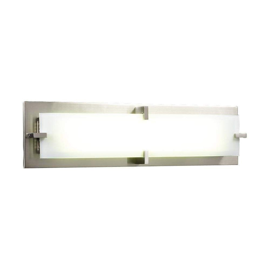 PLC Lighting Bathroom Lighting Satin Nickel / Frost / Integrated LED 2 Light Vanity Polipo-LED Collection By PLC Lighting 814