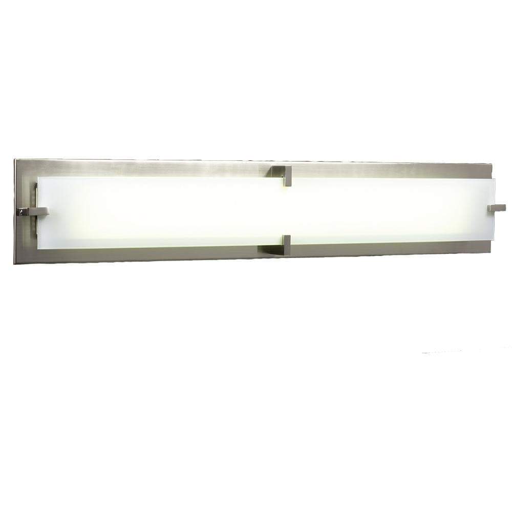 PLC Lighting Bathroom Lighting Satin Nickel / Frost / Integrated LED 2 Light Vanity Polipo-LED Collection By PLC Lighting 816