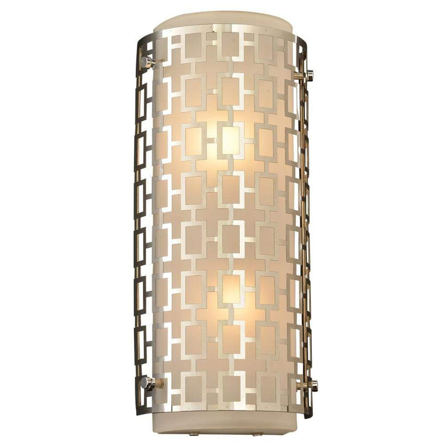 PLC Lighting Wall Sconces Polished Chrome / Frost / A19 (not included) 2 Light Wall Sconce Ethen Collection By PLC Lighting 12151