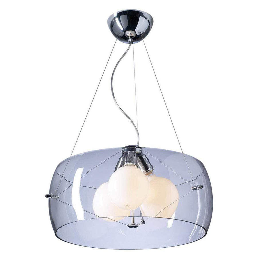 PLC Lighting Pendants Polished Chrome / Clear / A19 (not included) 3 Light Pendant Lumisphere Collection By PLC Lighting 81558