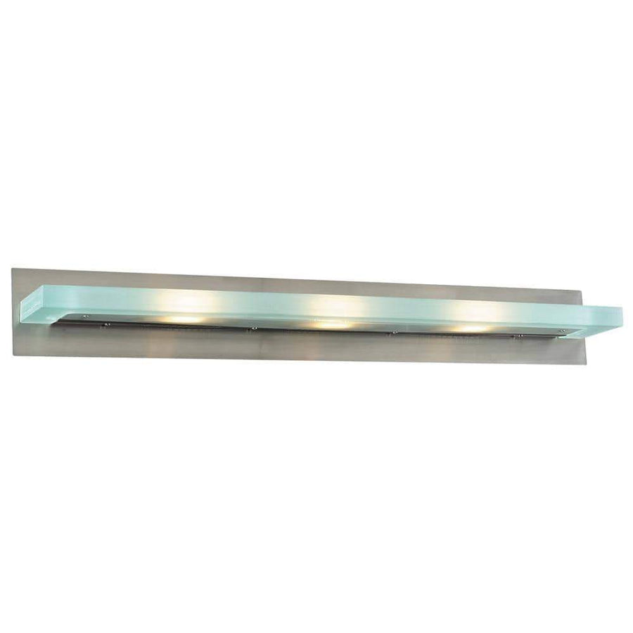 PLC Lighting Bathroom Lighting Satin Nickel / Acid Frost / J118MM - Halogen (included) 3 Light Vanity Slim Collection By PLC Lighting 1440