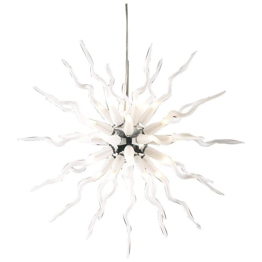 PLC Lighting Chandeliers Polished Chrome / Frost / G4 (included) 31 Light Chandelier Medusa Collection By PLC Lighting 87775