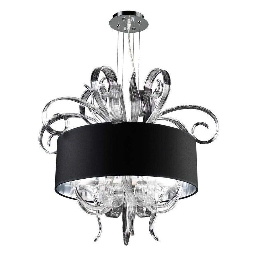 PLC Lighting Chandeliers Polished Chrome / Clear / E12 (not included) 4 Light Chandelier Valeriano Collection By PLC Lighting 34143