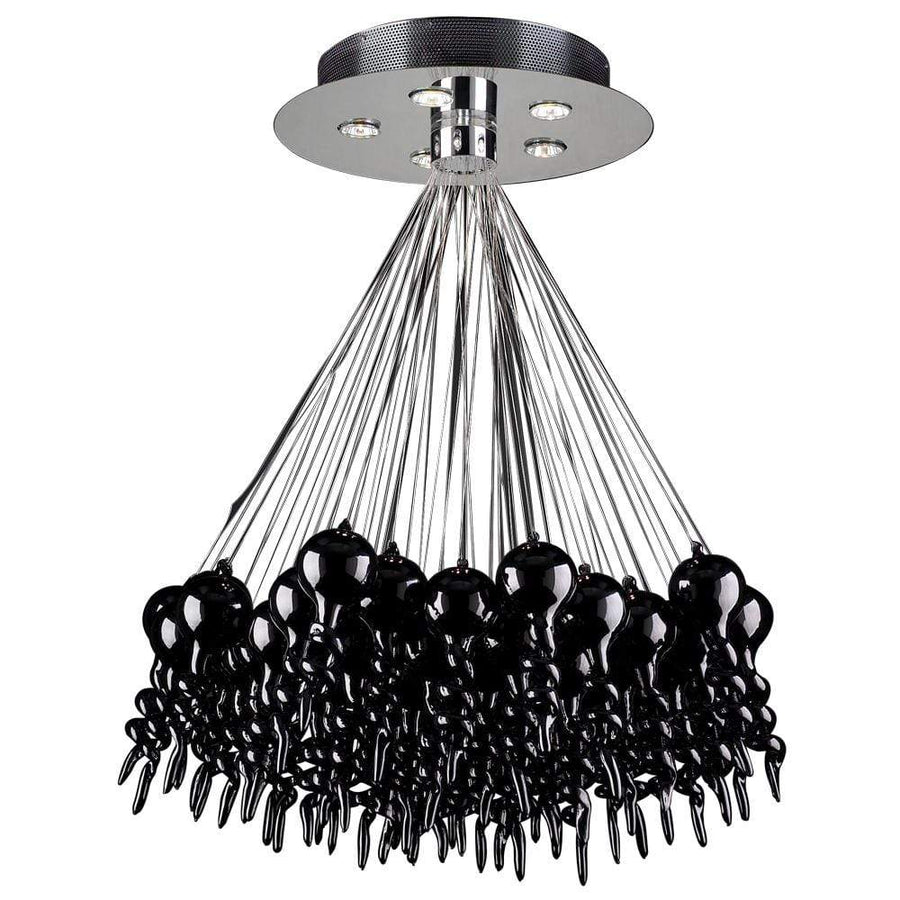 PLC Lighting Chandeliers Polished Chrome / Black / GU10 (included) 5 Light Chandelier Dolce Collection By PLC Lighting 96949