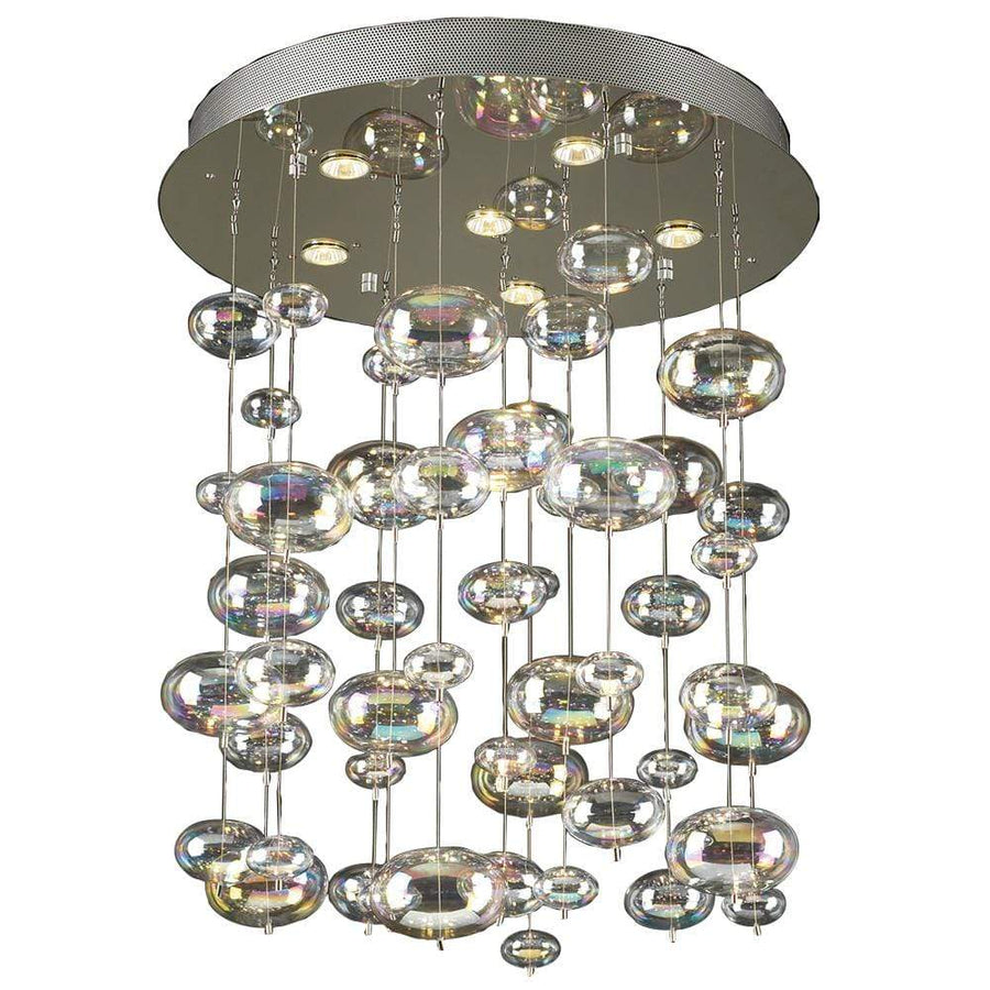 PLC Lighting Chandeliers Polished Chrome / Iridescent / GU10 (included) 6 Light Chandelier Bubbles Collection By PLC Lighting 96964