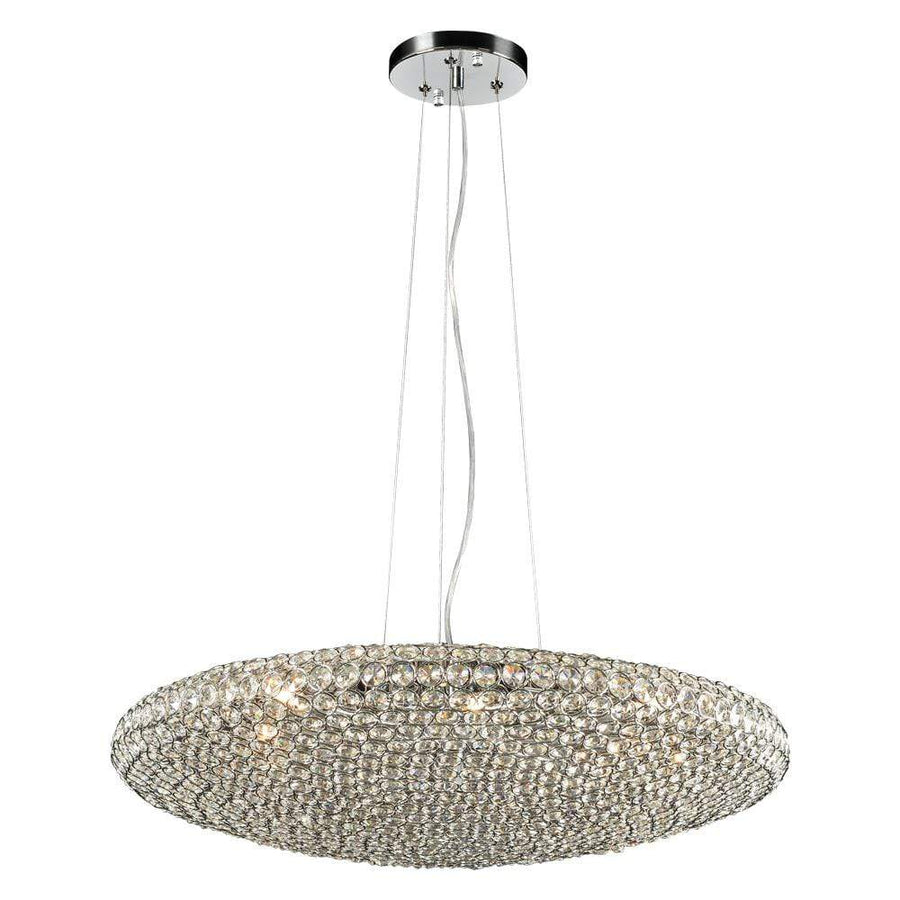 PLC Lighting Chandeliers Polished Chrome / Asfour Handcut Crystal / G9 (included) 6 Light Pendant Alexa Collection By PLC Lighting 92916